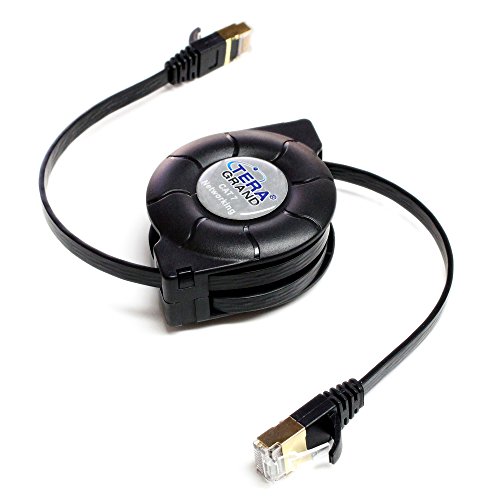 Tera Grand - Premium Cat -7 10 Gigabit Ethernet כבל נשלף עבור נתב מודם LAN רשת פלייסטיישן Xbox, 1.5 מטר בחבילה קמעונאית