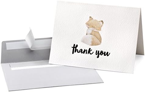 חמוד וודלנד בעלי החיים תודה כרטיסי ואפור עצמי חותם מעטפות 36 חבילה-אופי של נייר החברה