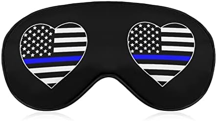 משטרה כחולה קו ארהב דגל דגל מסכת עיניים קלה חסימת מסכת שינה עם רצועה מתכווננת לעבודה משמרת נסיעות