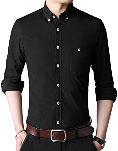 חולצת קורדרוי לגברים כפתור שרוול ארוך מזדמן למטה חולצות קלות סתיו קליל חולצה חמה עם כיס