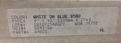 Brady 64821 Labelizer Plus ו- Versaprinter 90 'אורך x 4 רוחב, B-580 סרט ויניל מקורה/חיצוני, מחסנית קלטת כחולה ולבן