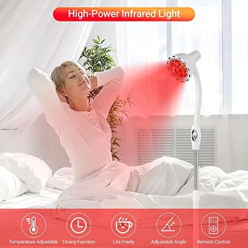 Anyork infrared טיפול באור מנורה לטיפול באור אדום 275W ליד טיפול אינפרא אדום מנורת חום לגוף עם שלט רחוק