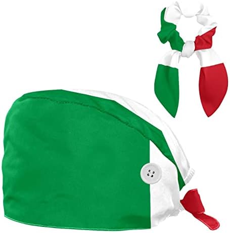 כובע עבודה מתכוונן עם כפתור, רצועת הזיעה של כובע, כובעי דגל איטליה עם שיער קשת משופש