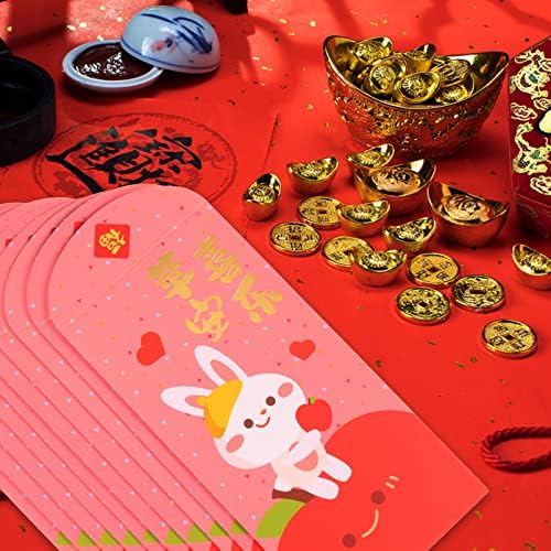 מעטפות חתונה חדש שנה אדום מעטפה: 10 יחידות 2023 סיני כסף מעטפות שנה של ארנב הונג באו אדום מנות מתנות לאביב פסטיבל חדש שנה