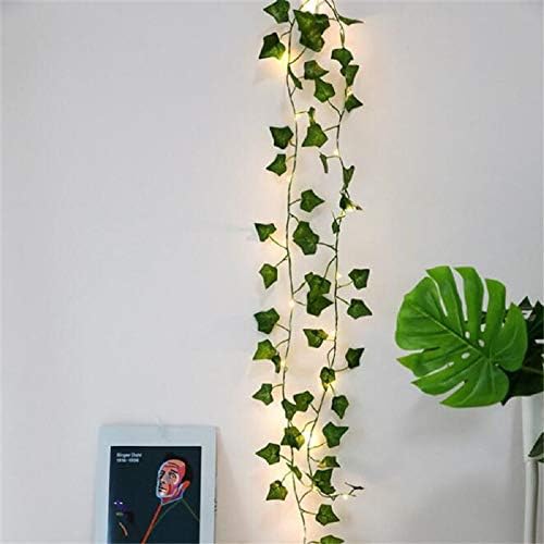 2M 30 צמחים מלאכותיים LED מיתר הובל אור זחילה ירוקה גפן קיסוס קיסוס למנורת עיצוב חתונה ביתית DIY