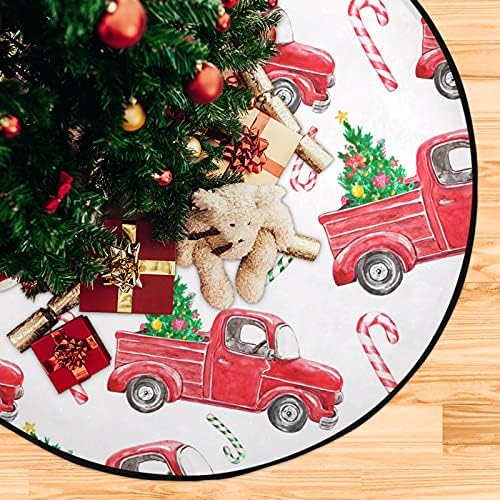 משאית אדומה לחג המולד רכב וינטג 'חופשה לחג חג המולד מחצלת עץ אטום למים שטיח מחצלת מגש מתחת לאביזר עץ חג