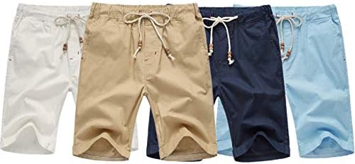 טנסוזר מכנסיים קצרים לגברים שרוך מזדמן מכנסי חוף קיץ עם מותניים וכיסים אלסטיים