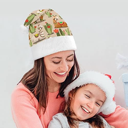 הלמה מדבר קקטוס מצחיק חג המולד כובע סנטה קלאוס כובעי קצר קטיפה עם לבן חפתים עבור חג המולד מסיבת חג אספקת קישוט