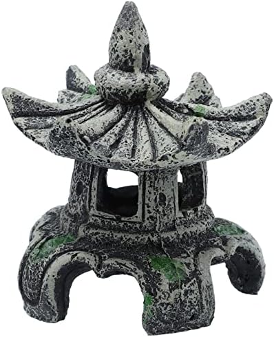 אקווריום שרף מיני קישוט: מיניאטורי פגודה פסל צלמית דגי טנק בודהיסטי נוף אסיה זן גן שולחן העבודה דקור