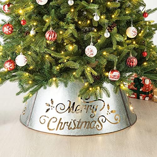 צווארון עץ חג המולד מתכת מואר מואר מואר, 26 D, מגולוון