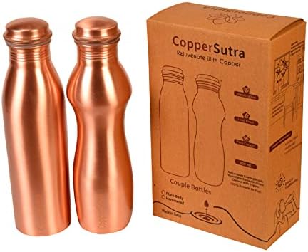 בקבוקי זוג נחושת טהורים של Coppersutra סט של 2 CX0904 גדול