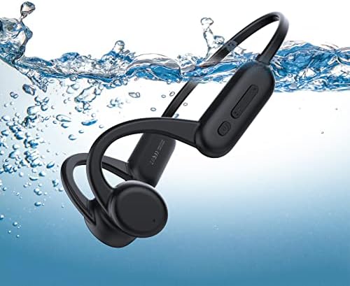 אוזניות הולכת עצם Essonio אוזניות אטומות למים לאוזניות שחייה Bluetooth אוזניות אוזניים פתוחות IPX8 מתחת למים עם מיקרופונים,