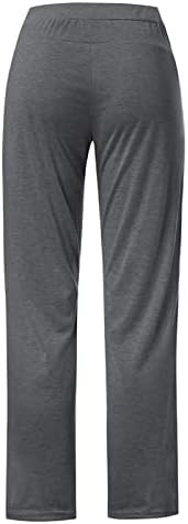 מכנסי יוגה של Bootcut מכנסיים לנשים אימון נמתח להירגע בכושר מכנסי יוגה רכים סופר רכים מכנסי רגל רחבים מכנסיים ארוכים עם