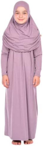 פרין ילדים תפילת שמלת בגדים מוסלמיים עבור בנות ארוך שרוול העבאיה עם חיג 'אב שתי חתיכה מקסי האסלאמי סט צעיף קפטן ג' ילבאב
