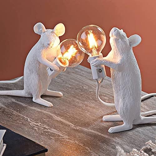 שרף בעלי החיים עכברוש שולחן אורות אמנות עכבר המיטה לילדים שולחן מנורת מיני עכבר אור שולחן יצירתי אור מנורה שליד המיטה