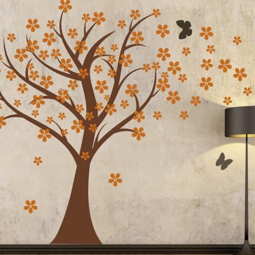 מדבקות קיר פריחת דובדבן פעוטון פעוטון מדבקות עץ ילדים פרח פרח פרחוני טבע קיר קיר אמנות- עץ פריחת דובדבן 4