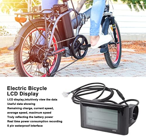 AOUTECEN אופניים חשמליים לוח תצוגה LCD, 24V 36V 48V תצפית אינטואיטיבית אטומה למים אופניים חשמליים LCD מד תצוגה 5 ממשק PIN