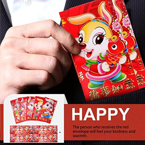 חג המולד מתנות 50 יחידות אדום מעטפות שנה של ארנב כסף מעטפות 2023 סיני חדש שנה אדום מנות מתנות עבור הונג באו אביב