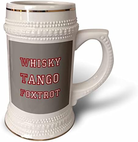 3drose wtf whisky-tango-foxtrot עיצוב אדום קצוות-22oz שטיין ספל