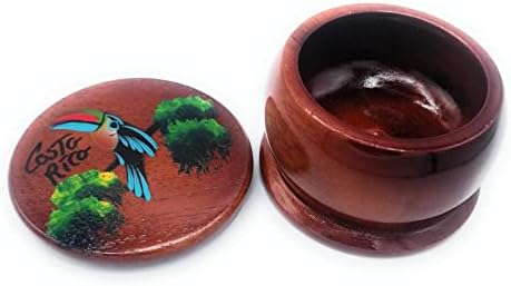 מלאכת מלאכה - קופסת תכשיטים מעץ - תפאורה צבועה ביד - סט של 1 תיבת תכשיטים של יערות גשם קוסטריקאים - קופסת תכשיטים
