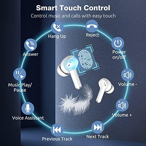 אוזניות אלחוטיות של Kargebay, אוזניות סטריאו Bluetooth 5.3, תצוגת כוח LED של 60 שעות LED תצוגת אוזניות Bluetooth באוזן