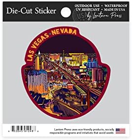 Die Cut Cutcer Las Vegas, נבדה, לאס וגאס בלילה, מדבקה ויניל מתאר 1 עד 3 אינץ ', קטנה