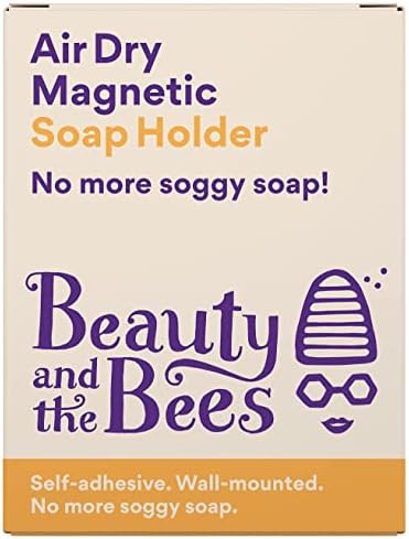יופי והדבורים מיכל בר שמפו - מחזיק סבון מגנטי יבש אוויר אחסון לאחסון סבונים וסורגי שמפו מוצקים - לא עוד סבונים מעורפלים - מתקן