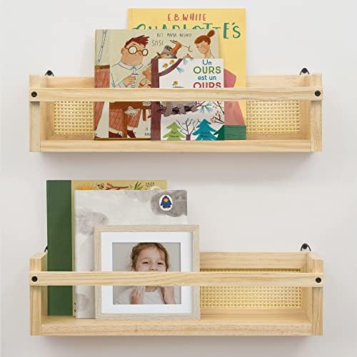 מדפי ספרים של משתלת Petrala סט של 2, מדפי ספרים כפרי לתינוק