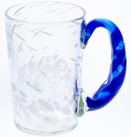 זכוכית בירה RGC, כחול בהיר, גודל: קוטר 3.5 x גובה 4.9 אינץ ', ספל בירה