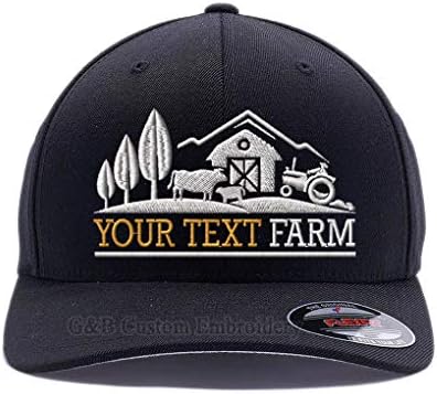 לוגו חווה עם מילים משלך רקום Flexfit 6477 כובע תערובת צמר.
