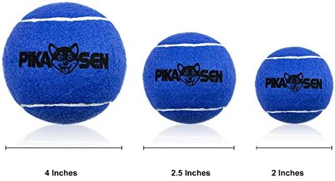 כדורי טניס חורקים של Pikasen כלבים למשחק חיית מחמד ב -3 גדלים פרמיום כדורי כלבים וגורים חזקים לאימונים, לשחק, להתאמן על הצבע