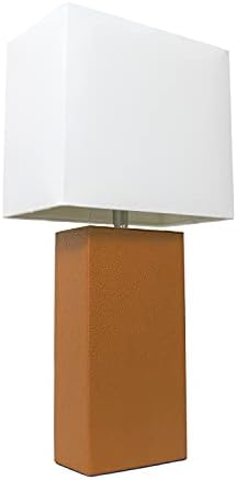 עיצובים אלגנטיים 1025-מנורת שולחן עור מודרנית עם גוון בד לבן, ורוד לוהט