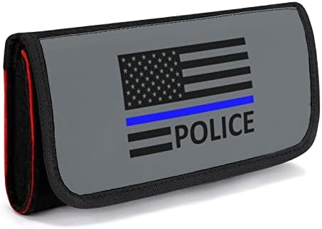 דגל המשטרה של קו הכחול האמריקני נשיאה לתיק אחסון נסיעות מגן מתג עם חריצי כרטיס משחק
