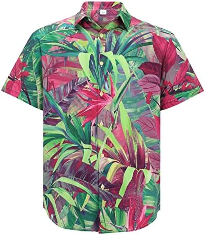 קיץ חוף חולצות לגברים גברים אופנה אביב קיץ מזדמן קצר שרוול סידור יומי צוואר מודפס חולצות אופנה