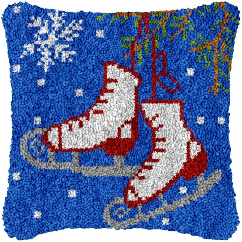 חג המולד קרח סקייט נעל תפס וו כרית ערכות כרית לזרוק כרית רקמת קרפט ערכות למתחילים עשה זאת בעצמך תפס וו שטיח ערכת