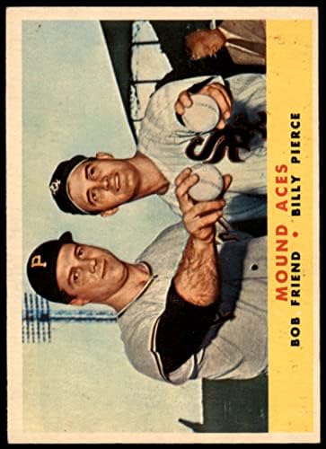 1958 Topps 334 Mound Aces Bill Pierce/Bob Friend Chicago/Pittsburgh White Sox/Pirate