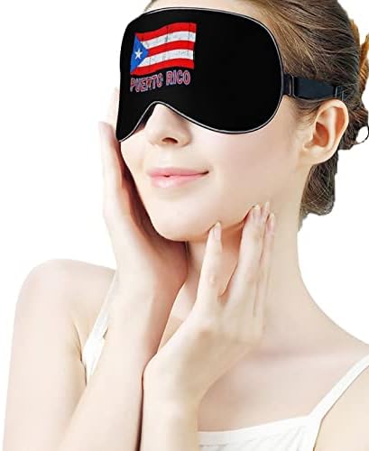 דגל גאווה פוארטו ריקני מסיכת שינה עין כיסוי לנשים גברים חוסמים אור לטיול מטוס מתנמנם רצועה מתכווננת