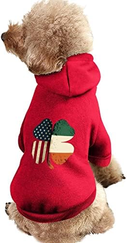 וינטג 'דגל אמריקאי אירי שמרוק קפוצ'ונים של כלבים עם סווטשירט סווטשירט סווטשירט חיות חיות מחמד מעיל עם כובע