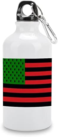 דגל אפריקני אמריקני נייד בקבוק ספורט נייד בקבוקי מים קלים בקבוק אופנתי עם קרבינר