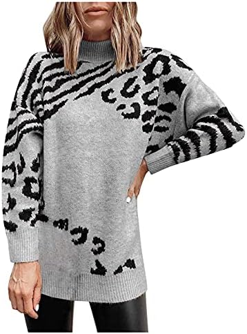 אופנה דפוס נמר סוודר נמר של סוודר הנשים.