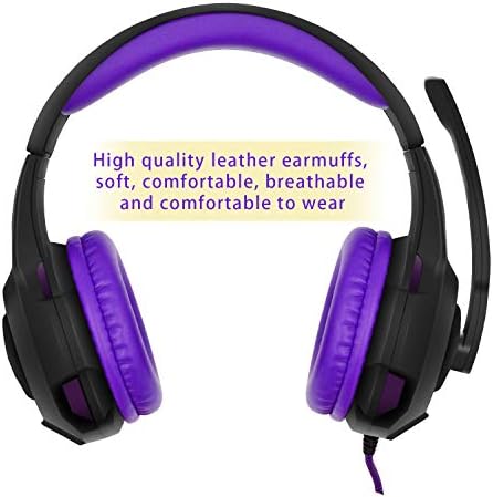 אוזניות אניביה עם מיקרופון סראונד ביטול רעשים פעיל אוזניות גיימינג קוויות-3.5 מ מ אוזניות סטריאו לשקע שמע למחשב, פס 4, פס 5,