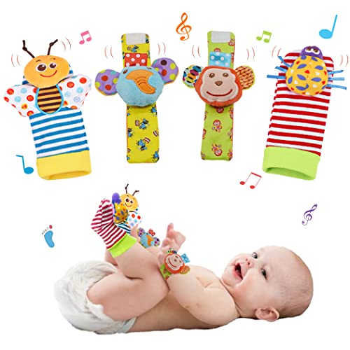 תינוק תינוקות יד רעשן גרבי צעצועים לתינוקות 0-3-4-5-6 חודשים, יילוד חושי צעצועי 0-3 חודשים, ילד ילדה התפתחותית מתנת