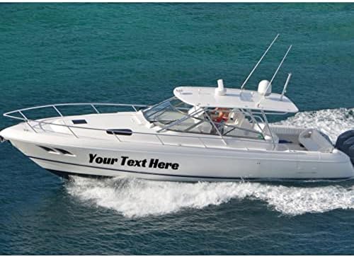 Vulgrco Custom Vinyl Boat שם מדבקות עיצוב טקסט, גודל וצבע משלך !! מדבקה ימית אישית