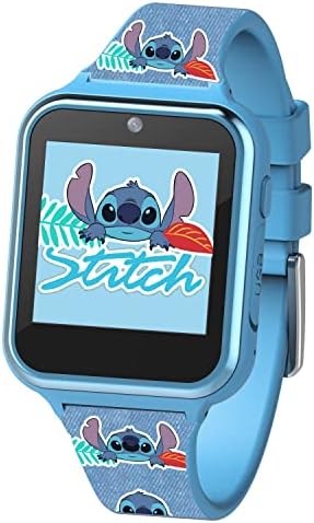 ילדים אקוטיים דיסני לילו וסטיץ ' כחול למידה חינוכית צעצוע שעון חכם עם מסך מגע לילדות, בנים, פעוטות - מצלמת סלפי, משחקי