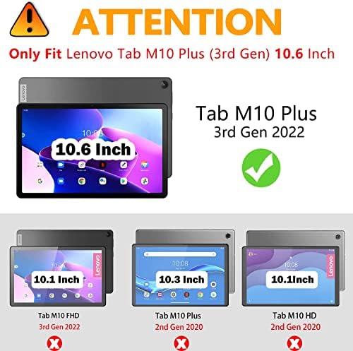 מקרה נטו מקרה עבור Lenovo Tab M10 Plus 10.6 2022, מארז עמידה אנכי עם כיסוי אוריגמי עקבות/שינה אוטומטי עבור Lenovo Tab