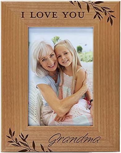 אני אוהב אותך סבתא, מסגרת צילום עץ טבעי חרוט מתאימה 4x6 דיוקן אנכי לסבתא, יום סבא וסבתא, סבתא הטובה ביותר אי פעם, מתנות סבתות,
