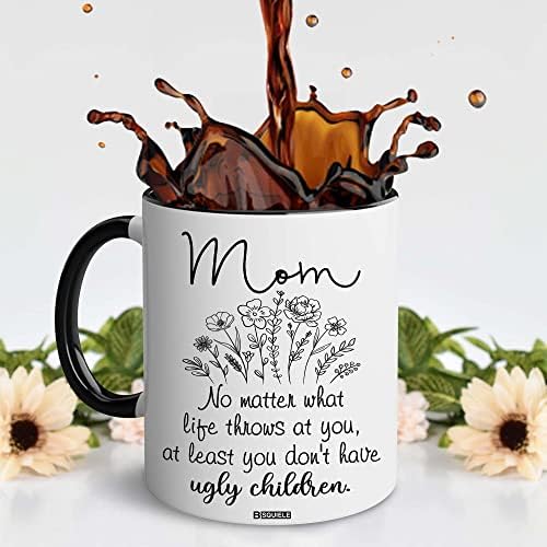 ספל מתנות לאמא בסקילה-מתנות יום הולדת לאמא-אמא לא משנה איזה ילדים מכוערים ספל קפה מצחיק-רעיון מתנה ליום האם עבורה מהבן