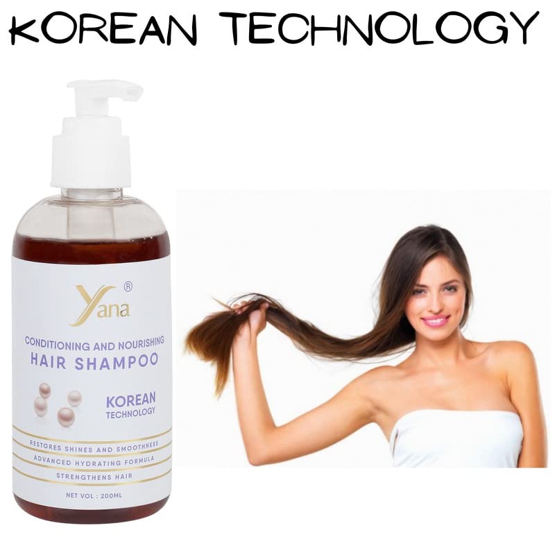 שמפו שיער של יאנה עם שמפו צמחי מרפא טכנולוגי קוריאני עבור קשקשים