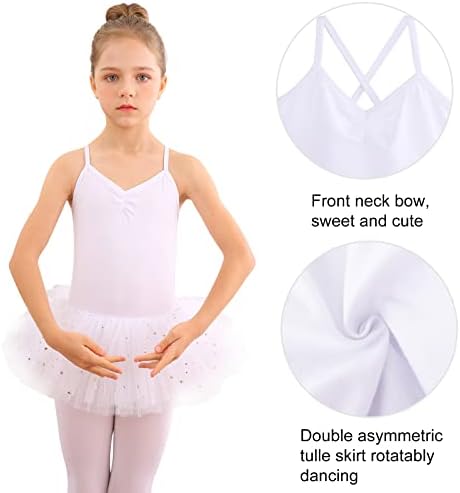 Bezioner Camisole Ballet Dance Tutu שמלת כותנה גנזית חצאיות תלבושת תלבושת לילדים פעוטות בנות
