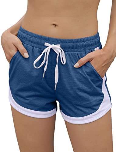 מכנסיים קצרים של Aloodor לנשים מכנסיים קצרים בצבע קיץ מזדמנים עם כיסים ושריכה